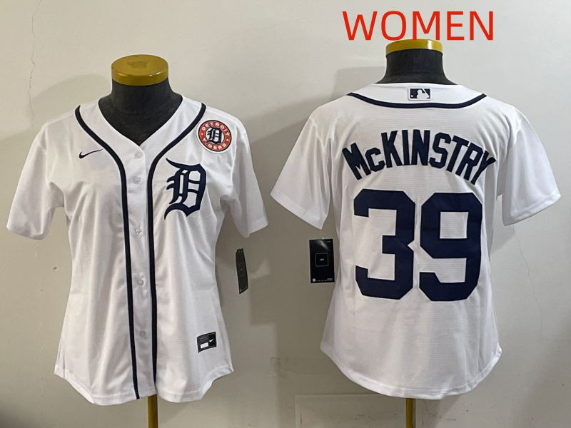 Women Detroit Tigers #39 Mckinstry White Game Nike MLB Jersey style 002